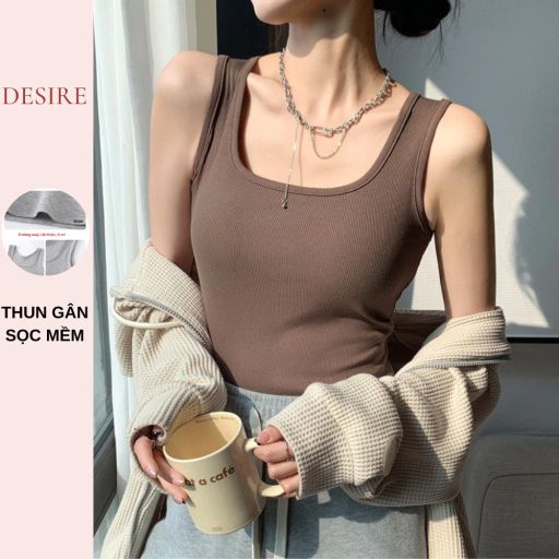 Desire Store, Áo ba lỗ dáng ôm cổ chữ U chất thun tăm mềm dày dặn phong cách năng động DESIRE AN-H237 - 90.000 ₫