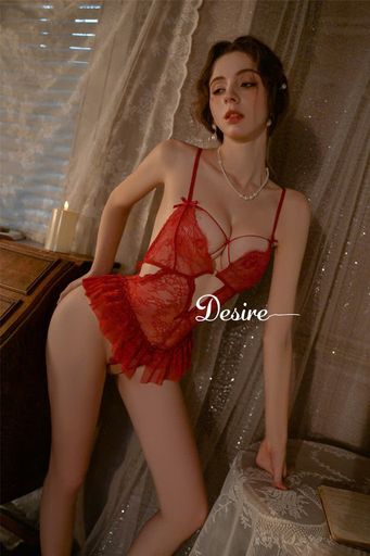 Bộ váy ngủ liền thân Bodysuit ren hở đáy sexy gợi cảm DESIRE VN-1114 Đỏ - Available variant