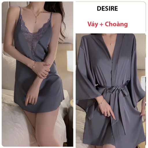 Tùy chọn Màu: Váy+ choàng xanh ghi