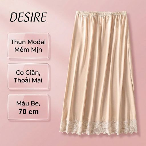 Tùy chọn MÀU SẮC: Be 70cm viền ren