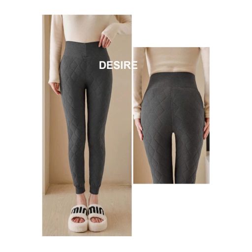 Quần legging lưng cao lót lông cừu dày nhung mịn giữ nhiệt mùa đông ấm áp định hình dáng QGN-9134-1 XÁM ĐẬM M - Available variant