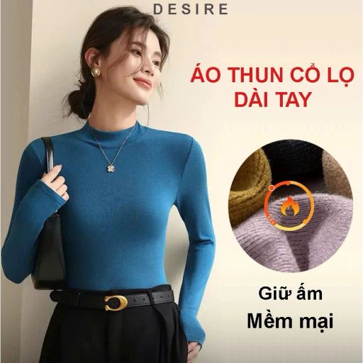 Desire Store, Áo Thun Cổ Lọ Dài Tay Giữ Ấm Mùa Đông, Chất Liệu Thun Lạnh Co Giãn 4 Chiều, Thời Trang Nữ Cao Cấp DESIRE K2219 - 399.000 ₫
