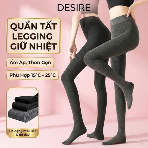 Desire Store, Quần Tất Legging Len Tăm Nữ Cao Cấp Giữ Nhiệt, Có Đế Chống Trơn Trượt, Chất Len Dày Dặn Co Giãn 4 Chiều KF7029 - 300.000 ₫