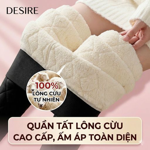 Quần legging lưng cao lót lông cừu dày nhung mịn giữ nhiệt mùa đông ấm áp định hình dáng QGN-9134 ĐEN M - Available variant