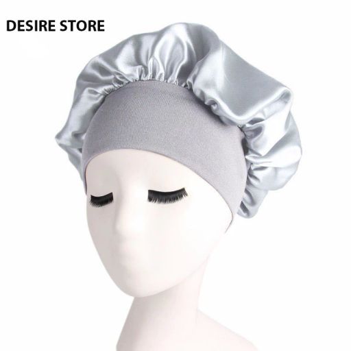 Mũ trùm đầu bảo vệ tóc khi ngủ Tocchụp tóc skin care giảm gãy rụng tóc gọn gàng MT-001 Ghi nhạt - Available variant