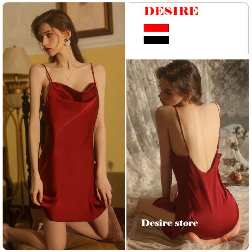 Set Váy ngủ và áo choàng lụa cao cấp cổ đồ gợi cảm kèm áo choàng Desire VN-1910 Váy Đỏ L - Available variant