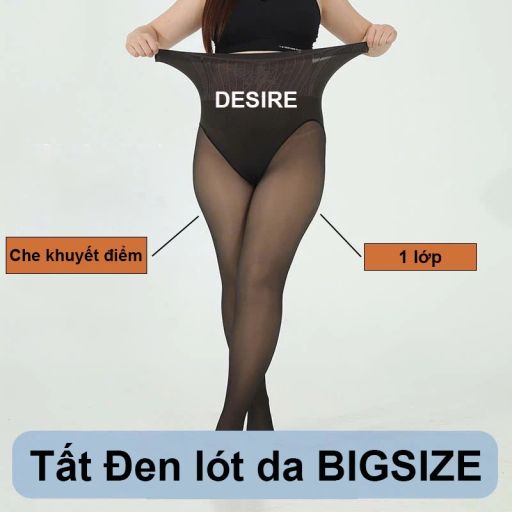Desire Store, Quần Tất Nữ BIGSIZE (65-90KG) Dày Đen lót màu da 80D thon gọn chân phong cách trẻ trung DS7053 - 200.000 ₫
