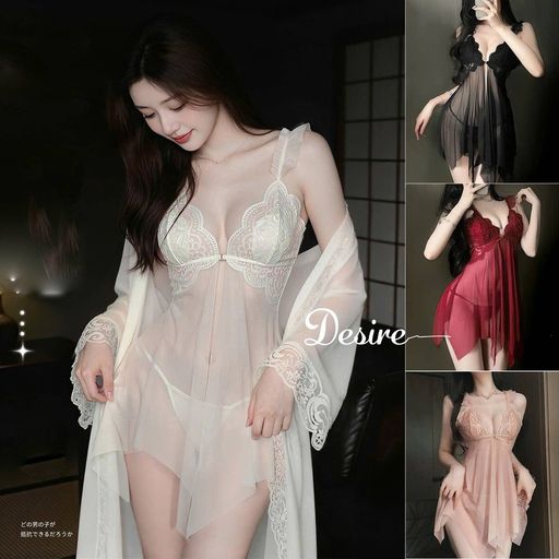 Desire Store, Váy Ngủ Ren Cài Trước Xuyên Thấu Sexy Kèm Quần Chip DESIRE VN-1052 - 180.000 ₫