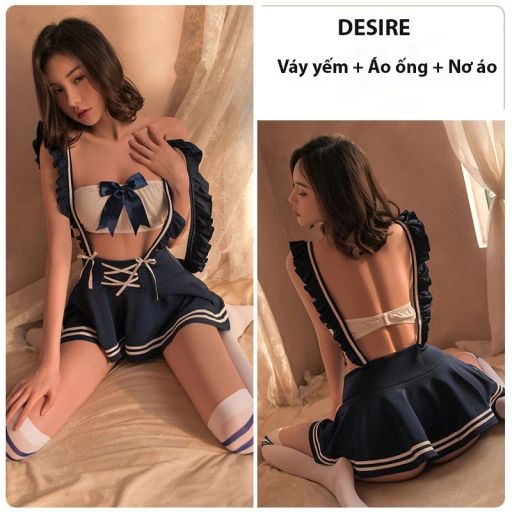 Bộ đồ ngủ hoá trang cosplay CÔ NỮ SINH QUYẾN RŨ chính hãng Guiruo QC loại 1 gợi cảm DESIRE VN-1577 Xanh ko tất - Available variant
