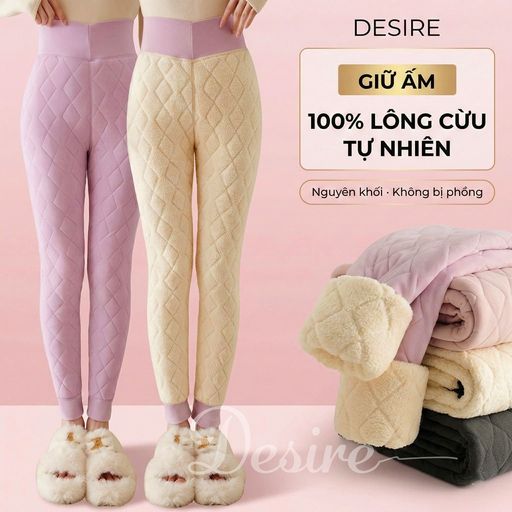 Desire Store, Quần legging lưng cao lót lông cừu dày nhung mịn giữ nhiệt mùa đông ấm áp định hình dáng QGN-9134-1 - 245.000 ₫