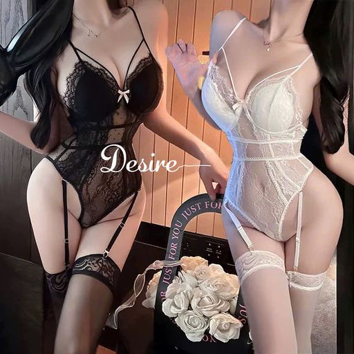 Desire Store, Bộ đồ lót ren - Bodysuit ren liền thân xuyên thấu sexy kèm đai hàng cao cấp DESIRE 1379 - 300.000 ₫