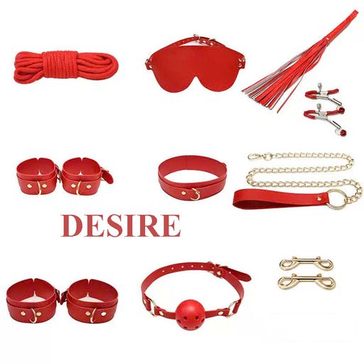 Bộ đồ chơi BDSM 10 món - Đồ chơi tình dục DESIRE 202459 Combo đỏ tươi - Available variant