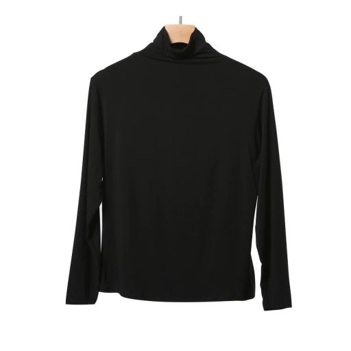 Áo thun dài tay cổ lọ chất thun cotton lạnh phong cách thu đông 2023 AN-02 Đen cổ cao M 40-51 - Available variant