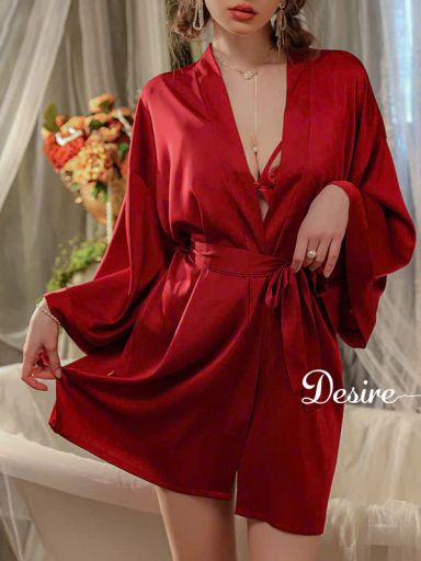 Desire Store, Áo choàng ngủ lụa tay ống rộng cao cấp Áo choàng cô dâu gợi cảm Bride hàng loại 1 VN-84301 - 190.000 ₫