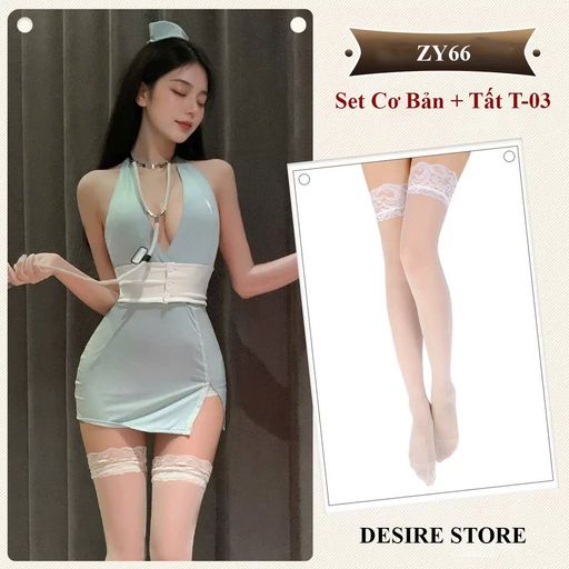  ZY66 Bộ Đồ Ngủ Cosplay Cô Y Tá Sexy - Váy Ngủ Hóa Trang Cao Cấp DESIRE  Set + T-03 Trắng - Available variant