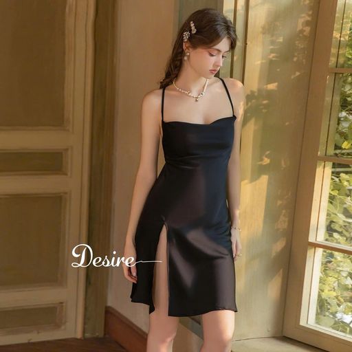 Desire Store, Váy ngủ lụa hai dây cổ đổ cột dây cao cấp chất lụa satin mềm mịn hàng chuẩn Guiruo DESIRE VN-3430 - 270.000 ₫