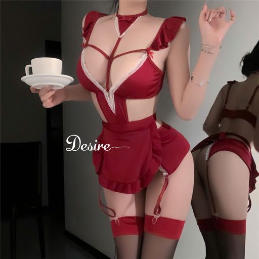 Desire Store, Bodysuit Đỏ Phối Ren - Bộ Đồ Ngủ Liền Thân Quyến Rũ Có Dây Kẹp Tất Phong Cách Sexy Girl DESIRE VN-1272 - 299.000 ₫
