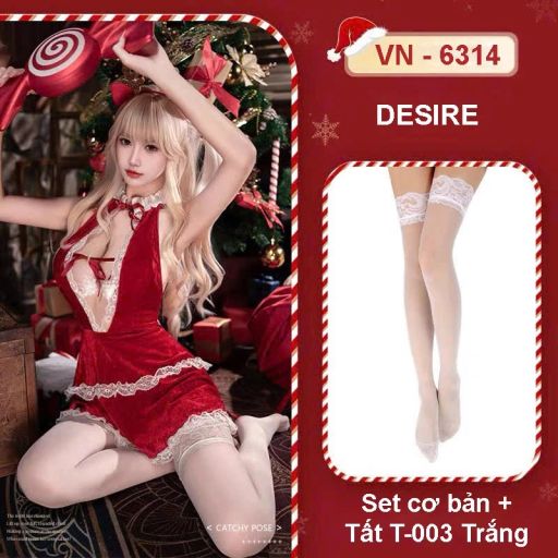 Váy ngủ Cosplay phong cách Giáng sinh Noel gợi cảm quyến rũ DESIRE VN-6314 Set cơ bản+T-03 - Available variant