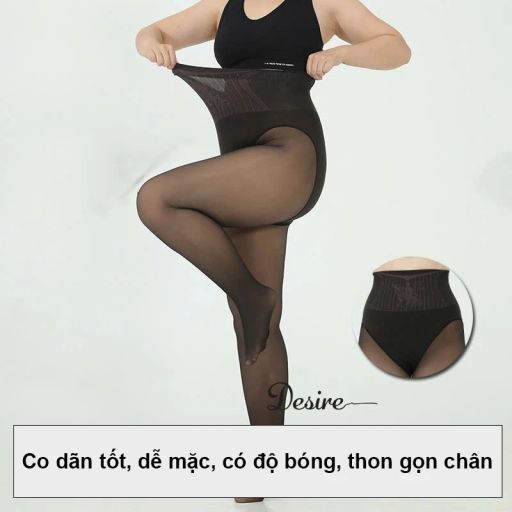 Quần Tất Nữ BIGSIZE (65-90KG) Dày Đen lót màu da 80D thon gọn chân phong cách trẻ trung DS7053 80G Đenlótda bítchân - Available variant