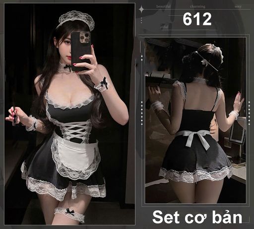 Đầm ngủ cosplay hầu gái váy ngủ ren sexy cosplay Cô hầu gái Nhật Bản hàng chính hãng GUIRUO QC loại 1 gợi cảm VN-612 Set không tất M - Available variant