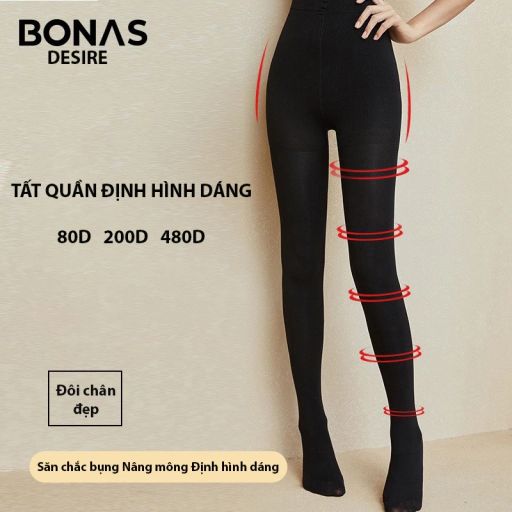 Desire Store, Tất quần loại dày Nâng cấp giữ ấm che khuyết điểm định hình dáng BONAS CHÍNH HÃNG 80D 200D 480D T-015 - 80.000 ₫