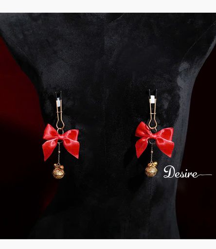 Desire Store, Kẹp Nhũ Hoa-Kẹp Đầu Ti Cặp Đôi Thắt Nơ Đỏ Chuông Vàng Quyến Rũ DESIRE KT-01 - 89.000 ₫