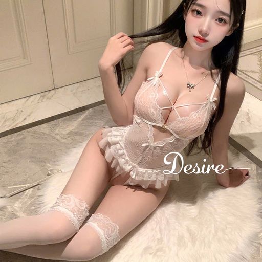 Bộ váy ngủ liền thân - Bodysuit ren sexy sẽ đáy gợi cảm DESIRE VN-1114-1 Trắng - Available variant
