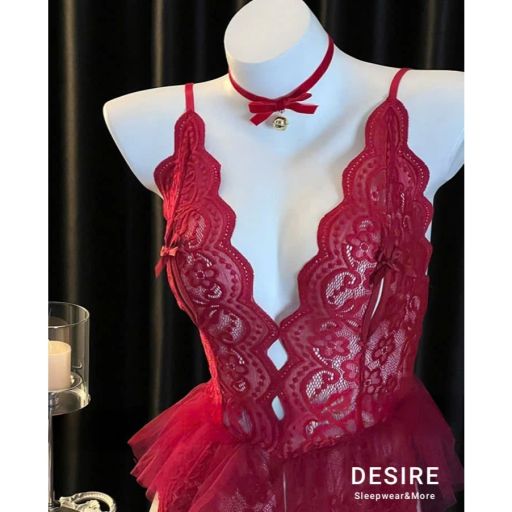 Váy Ngủ Liền Thân Bodysuit Ren Gợi Cảm DESIRE VN-1034 Trắng - Available variant
