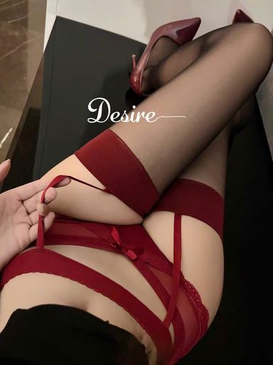 Desire Store, Tất lưới đùi nữ viền đỏ đen kèm đai phong cách gợi cảm sexy cosplay phòng the DESIRE W25 - 50.000 ₫