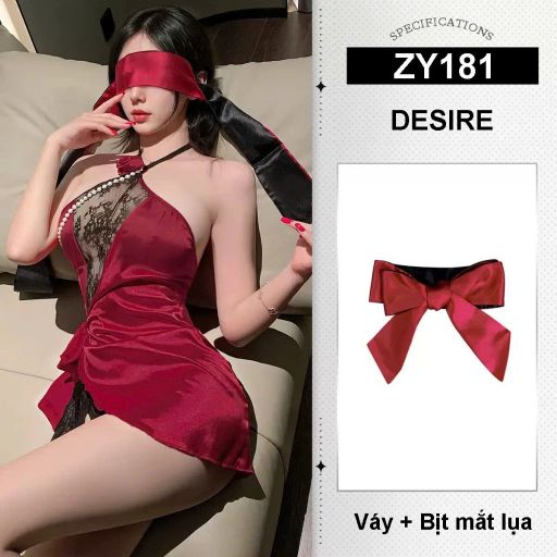 Tùy chọn Màu sắc: Váy đỏ + Bịt mắt lụa