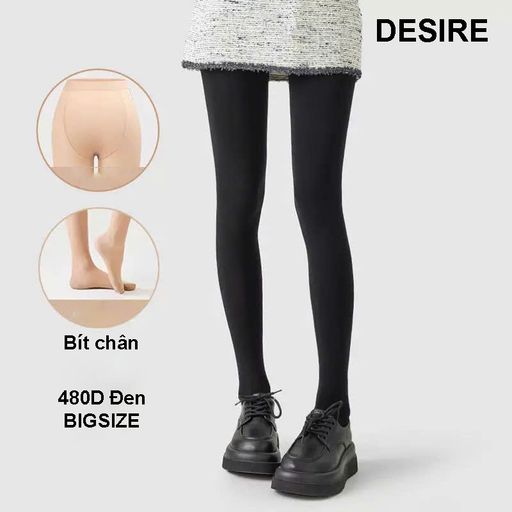 Tất quần Bigsize loại dày 80D giữ ấm che khuyết điểm định hình dáng BONAS CHÍNH HÃNG ZY7015 480D Dày ĐEN - Available variant