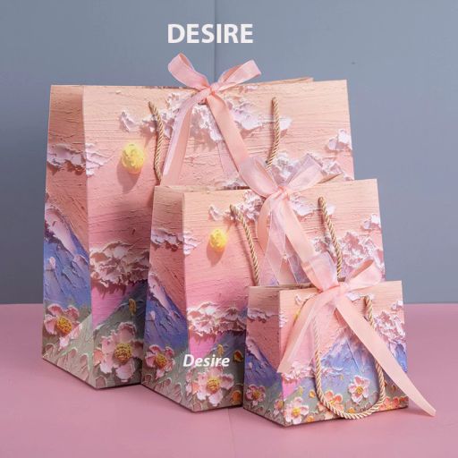 Túi Giấy Quà Tặng In Tranh Nghệ Thuật Cao Cấp sang Hộp quà đẹp TQ-01 XL 43 x 32 x 14 cm - Available variant