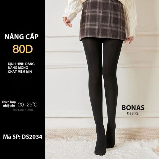 Quần Tất BONAS Chính Hãng 80D 200D 480D - Che Khuyết Điểm, Giữ Ấm, Chống Xước, Chống Tĩnh Điện T-013 80D ĐEN NÂNG CẤP - Available variant