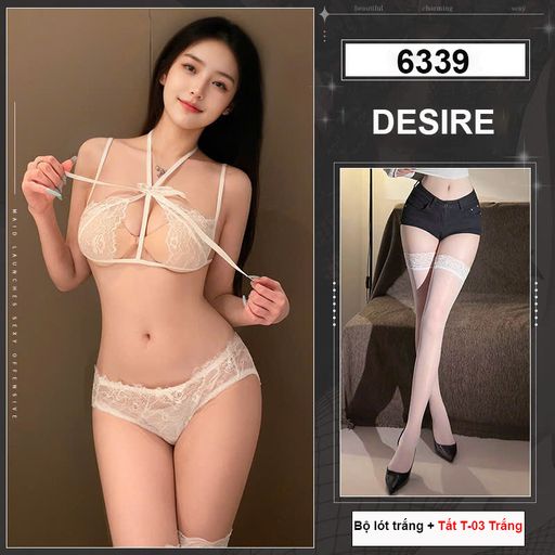Tùy chọn Phân loại: Nội y Trắng + Tất T-003 Trắng