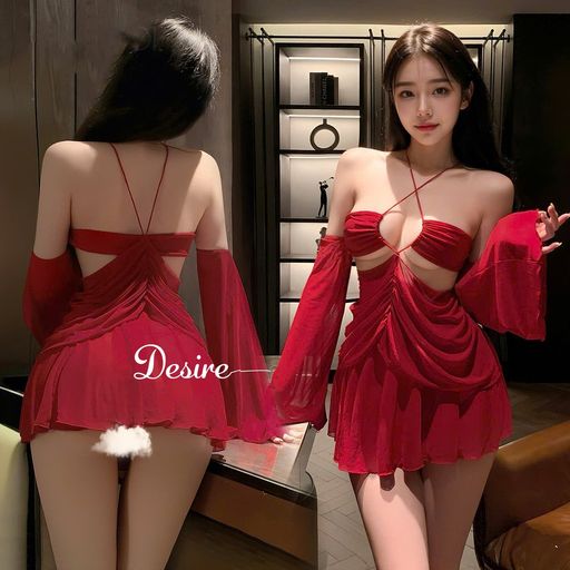Desire Store, Set Váy ngủ cổ yếm tay áo rời dáng xoè Phong cách gợi cảm sang trọng DESIRE ZY78 - 280.000 ₫