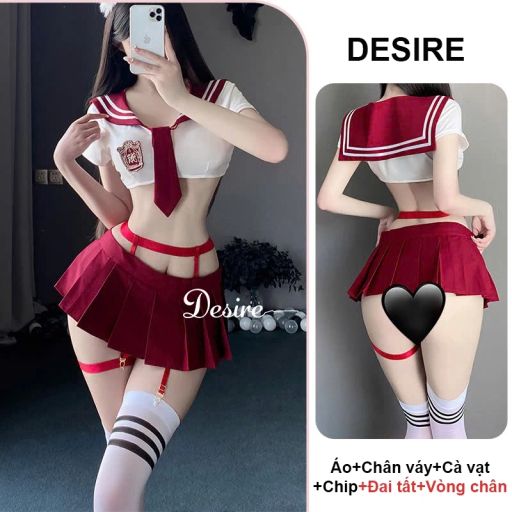 Váy ngủ cosplay CÔ NỮ SINH QUYẾN RŨ gợi cảm sexy DESIRE VN-1089 Set cơ bản Free Size 40-60kg - Available variant
