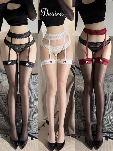 Desire Store, Tất lưới nữ kèm đai phối ren nơ phong cách gợi cảm sexy cosplay phòng the DESIRE 7050 - 200.000 ₫