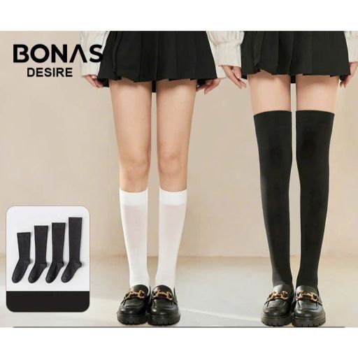 Desire Store, Tất thun len nữ chính hãng BONAS Style Nhật Bản chất đẹp cao cấp phong cách đơn giản sang trọng DS-3336 - 60.000 ₫
