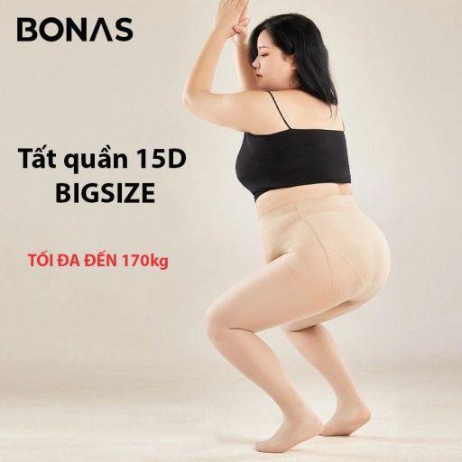 Desire Store, Tất quần 15D BIGSIZE màu đen và da thon gọn dáng che khuyết điểm chính hãng BONAS T-016 - 70.000 ₫