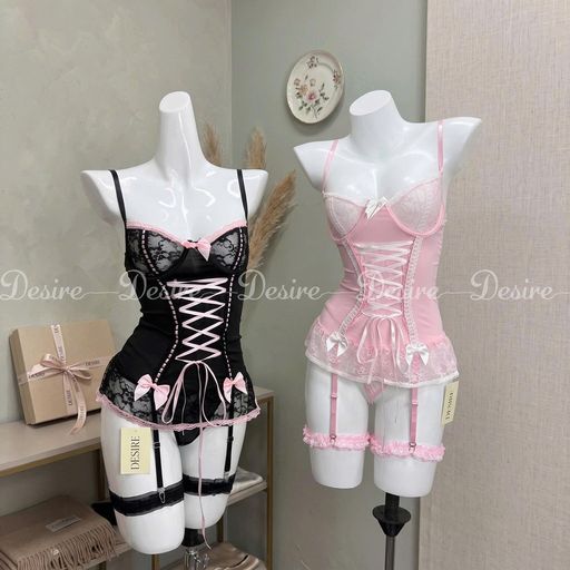 Desire Store, 6467 Bodysuit ren đính nơ có gọng kèm dây đeo tất sexy hàng cao cấp loại 1 DESIRE - 400.000 ₫
