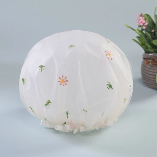 Mũ tắm, mũ ủ tóc 2 lớp lưới thêu hoa chống thấm nước tốt TT-001 Bồ công anh - Available variant