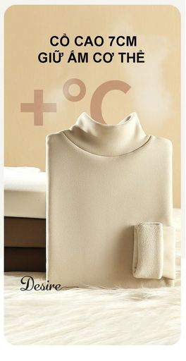 Desire Store, Áo cổ lọ giữ nhiệt mùa đông Dày lót Lông Cừu mềm mịn DESIRE K-801 - 350.000 ₫
