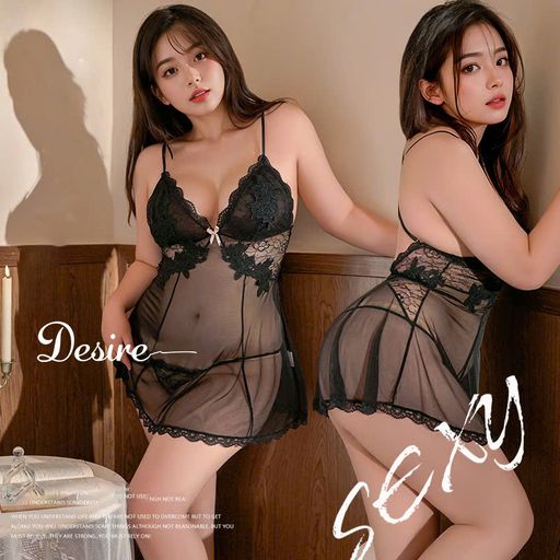 Desire Store, Váy ngủ ren BIGSIZE phối hoa xuyên thấu sexy cao cấp kèm quần chip VN-1899-1 - 250.000 ₫