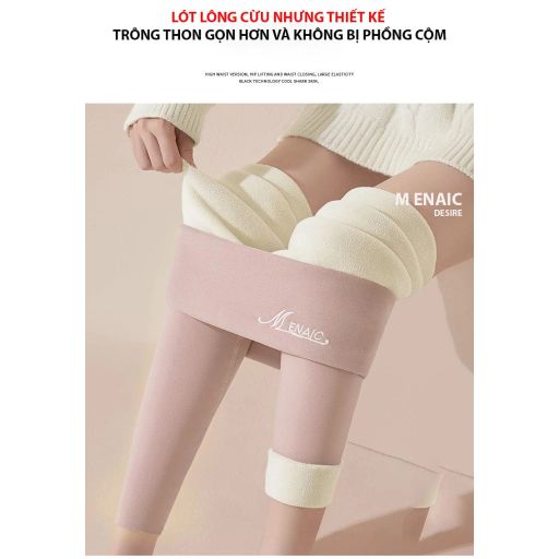 Desire Store, Quần legging M ENAIC lưng cao lót lông cừu nhung mịn giữ nhiệt mùa đông ấm áp định hình dáng QGN-9105014 - 180.000 ₫