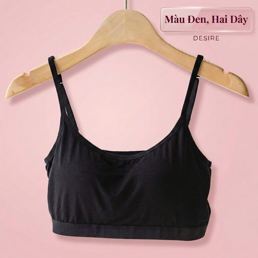 Áo lót bra bản to mút mỏng không gọng mềm mại mát thấm mồ hôi ANN-0017-1 Đen hai dây M/34/75AB - Available variant