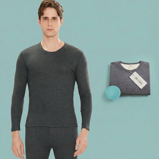 Áo giữ nhiệt Len lót lông cừu Cashmere kháng khuẩn 7A cho nam giữ nhiệt chống lạnh DESIRE AGN-01 Áo màu xám L - Available variant