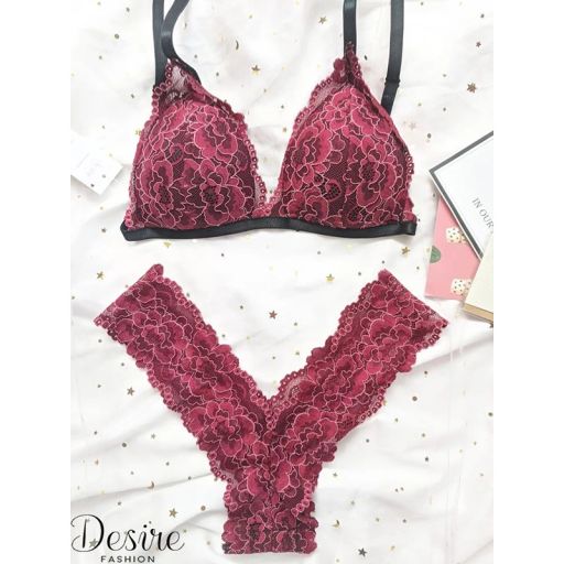 Desire Store, Đồ lót ren Bralette nguyên bộ quần và áo (Áo mút mòng và Quần lót chữ Y) BB-0029 - 190.000 ₫