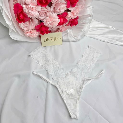 Quần lót lọt khe ren cạp dây chéo sexy gợi cảm cao DESIRE QL-09 Trắng Lẻ 1 quần - Available variant