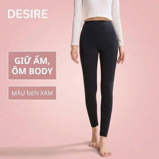 Quần Legging giữ nhiệt Nhung Lyocell ôm body không đường viền siêu nhẹ thích hợp cho mùa thu đông DESIRE GY-086 Màu Đen Xám M - Available variant