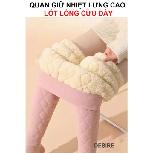 Desire Store, Quần legging lưng cao lót lông cừu dày nhung mịn giữ nhiệt mùa đông ấm áp định hình dáng QGN-9134 - 245.000 ₫